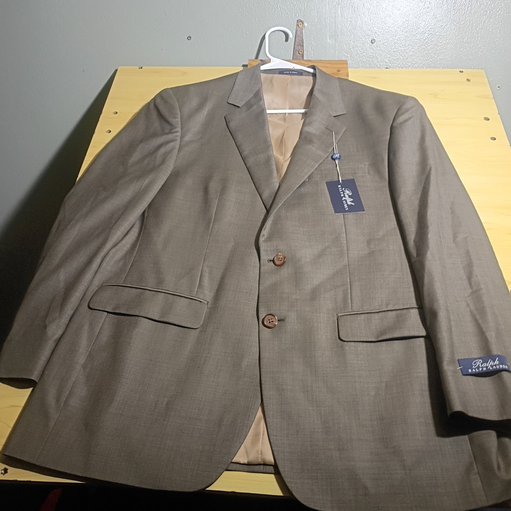 Ralph Lauren Blazer Men 42R Tan 100% Wool 2-Button Sport Coat NCKL2 NWT $495